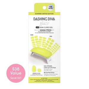 Dashing Diva Glaze Semi-Cured Gel Mani/Pedi Kit, Limone